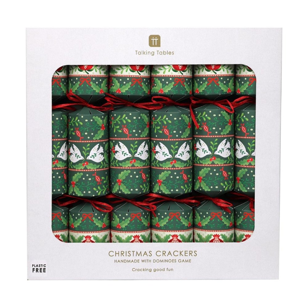 Luxury Eco Crackers - Folklore Green (Set of 6) by Talking Tables - Christmas Cracker Warehouse