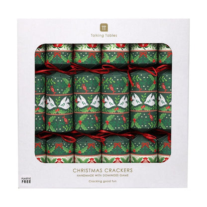 Luxury Eco Crackers - Folklore Green (Set of 6) by Talking Tables - Christmas Cracker Warehouse