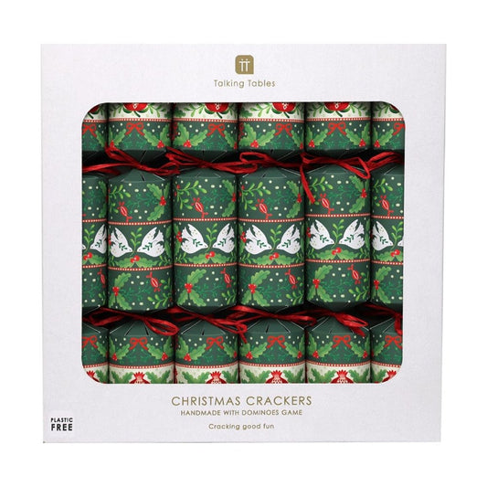 Luxury Eco Crackers - Folklore Green (Set of 6) by Talking Tables - Christmas Cracker Warehouse