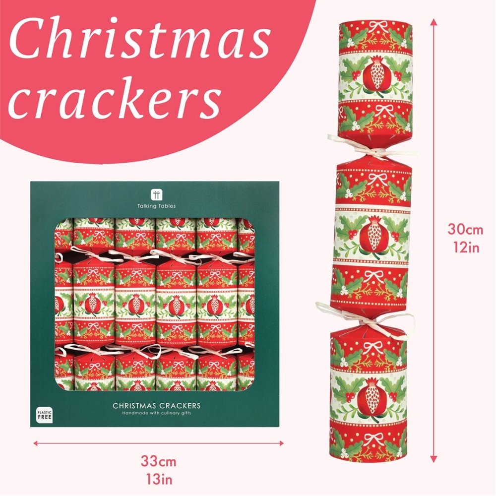 Luxury Eco Crackers - Folklore Red (Set of 6) by Talking Tables - Christmas Cracker Warehouse