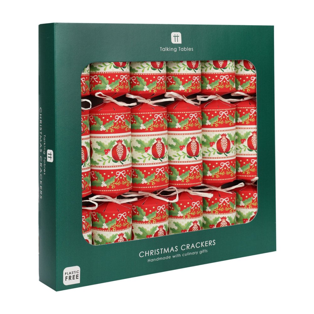 Luxury Eco Crackers - Folklore Red (Set of 6) by Talking Tables - Christmas Cracker Warehouse