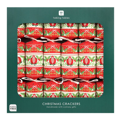 Luxury Eco Crackers - Folklore Red (Set of 6) by Talking Tables - Christmas Cracker Warehouse