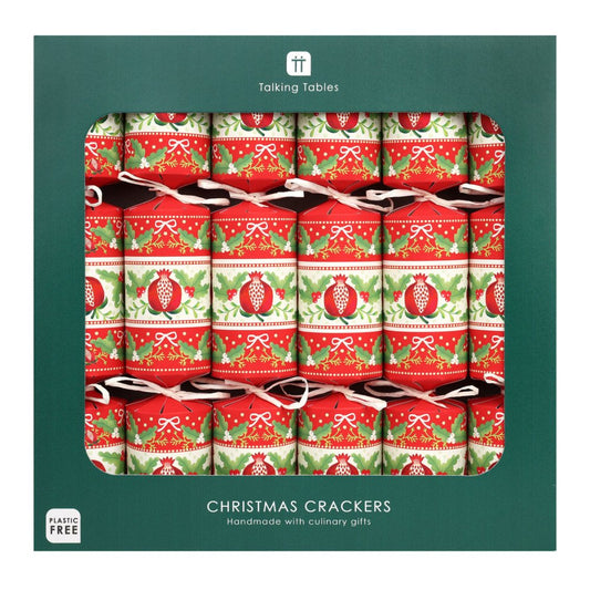 Luxury Eco Crackers - Folklore Red (Set of 6) by Talking Tables - Christmas Cracker Warehouse