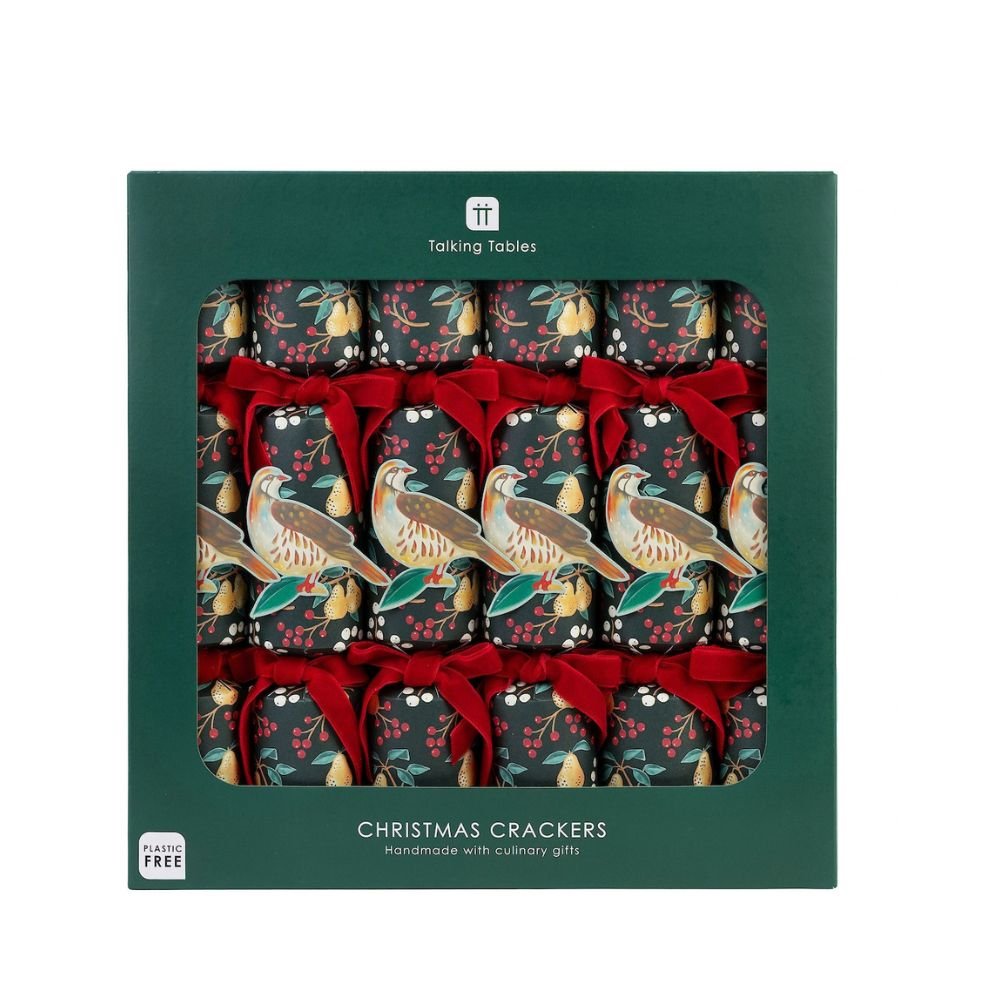 Luxury Eco Crackers - Partridge (Set of 6) by Talking Tables - Christmas Cracker Warehouse