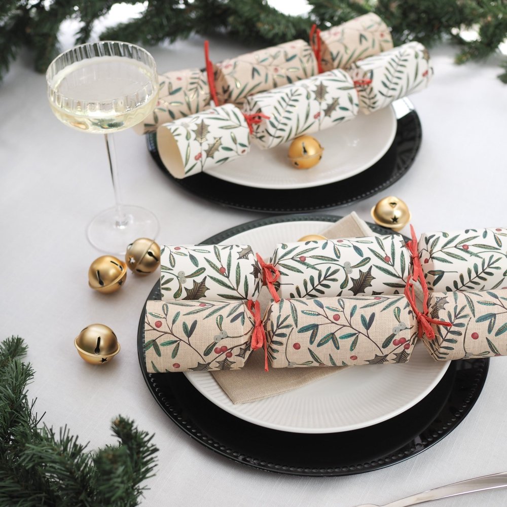 Luxury Eco Crackers - Rustic Botanical (Set of 6) by Celebration Crackers - Christmas Cracker Warehouse