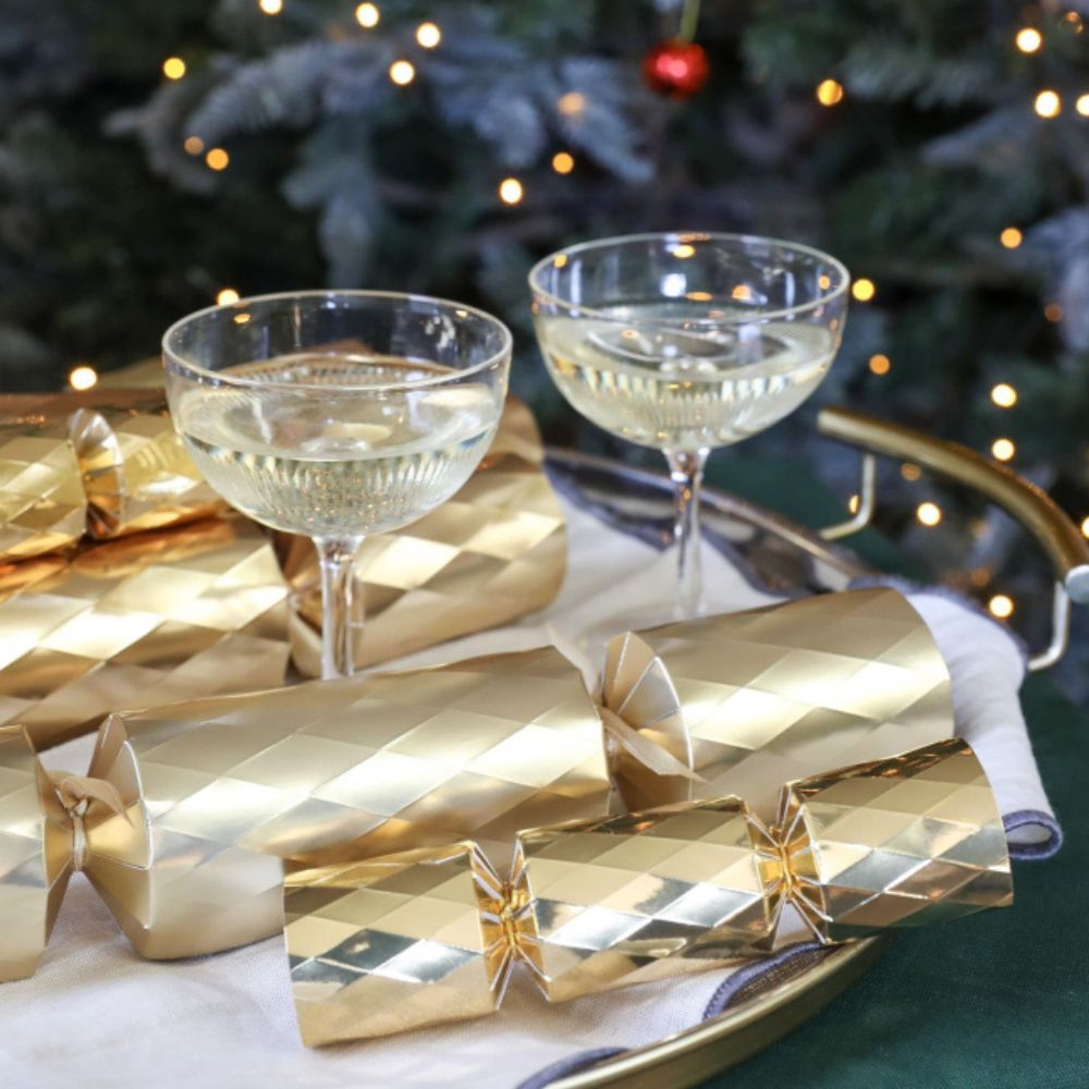 Mini Crackers - Gold Diamond (6 pack) by Celebration Crackers - Christmas Cracker Warehouse
