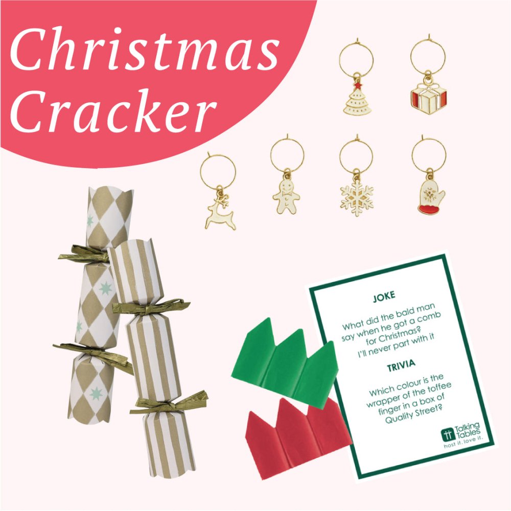 Mini Crackers - Gold Harlequin (8 Pack) by Talking Tables - Christmas Cracker Warehouse