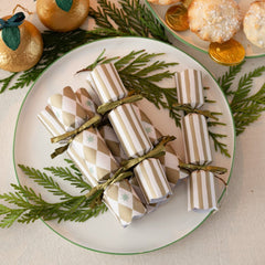 Mini Crackers - Gold Harlequin (8 Pack) by Talking Tables - Christmas Cracker Warehouse