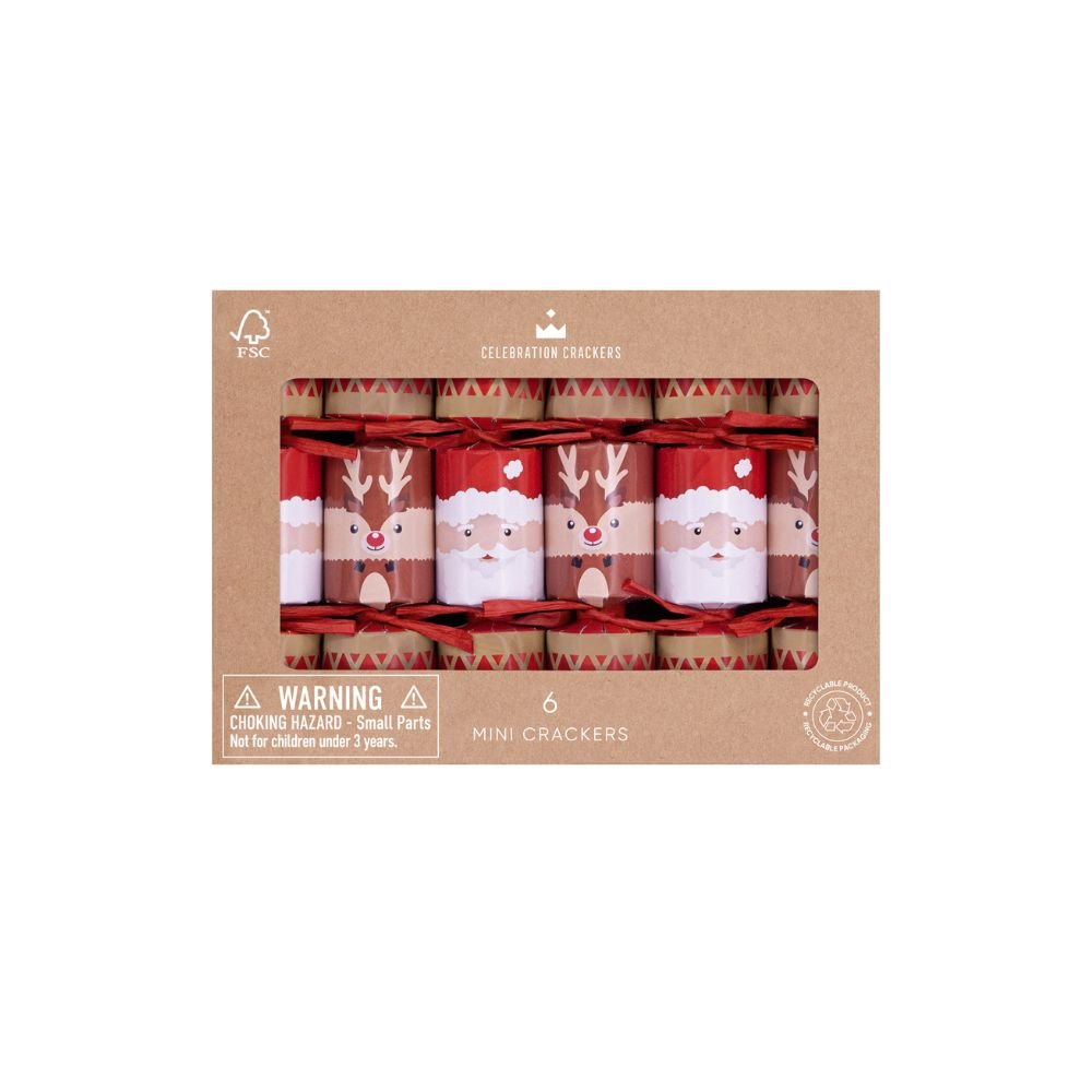 Mini Crackers - Santa and Reindeer (6 pack) by Celebration Crackers - Christmas Cracker Warehouse