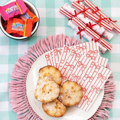 Mini Saucer Crackers - Bow (8 Pack) by Talking Tables - Christmas Cracker Warehouse