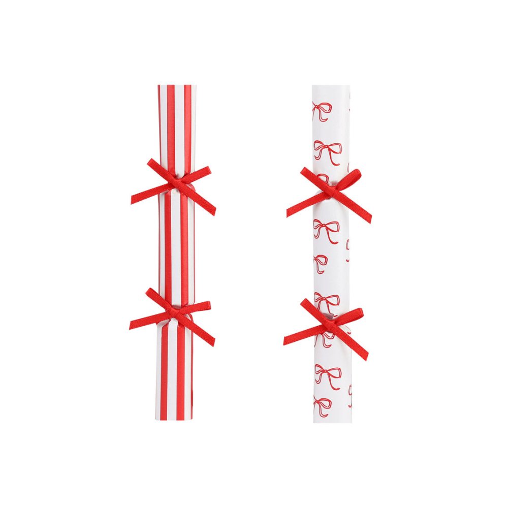 Mini Saucer Crackers - Bow (8 Pack) by Talking Tables - Christmas Cracker Warehouse