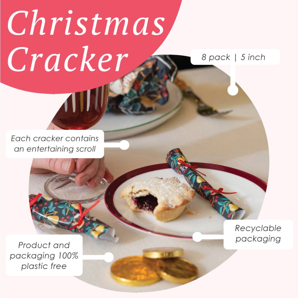 Mini Saucer Crackers - Partridge (8 Pack) by Talking Tables - Christmas Cracker Warehouse