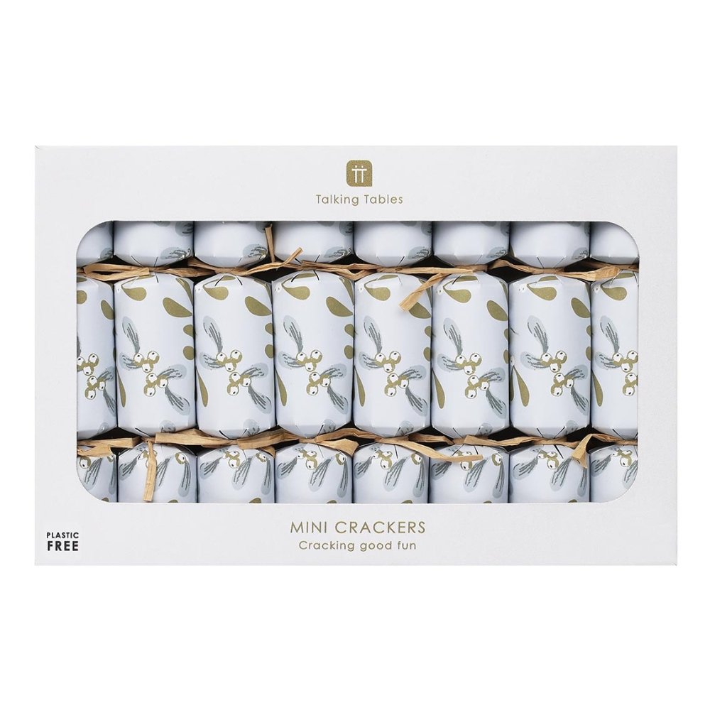 Mistletoe Mini Crackers (8 Pack) by Talking Tables - Christmas Cracker Warehouse