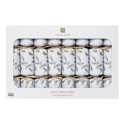 Mistletoe Mini Crackers (8 Pack) by Talking Tables - Christmas Cracker Warehouse