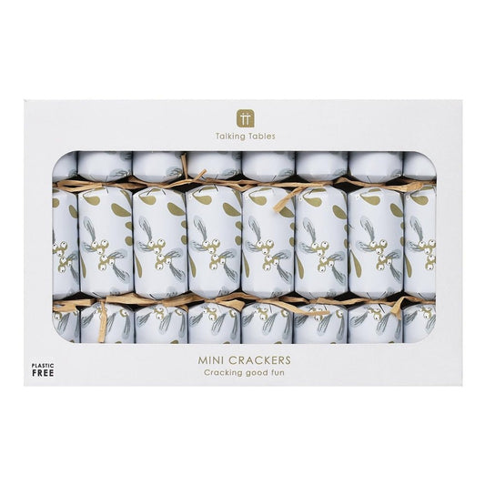 Mistletoe Mini Crackers (8 Pack) by Talking Tables - Christmas Cracker Warehouse