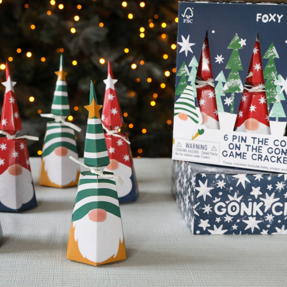 Pin the Conk on the Gonk Crackers (6 pack) by Foxy - Christmas Cracker Warehouse