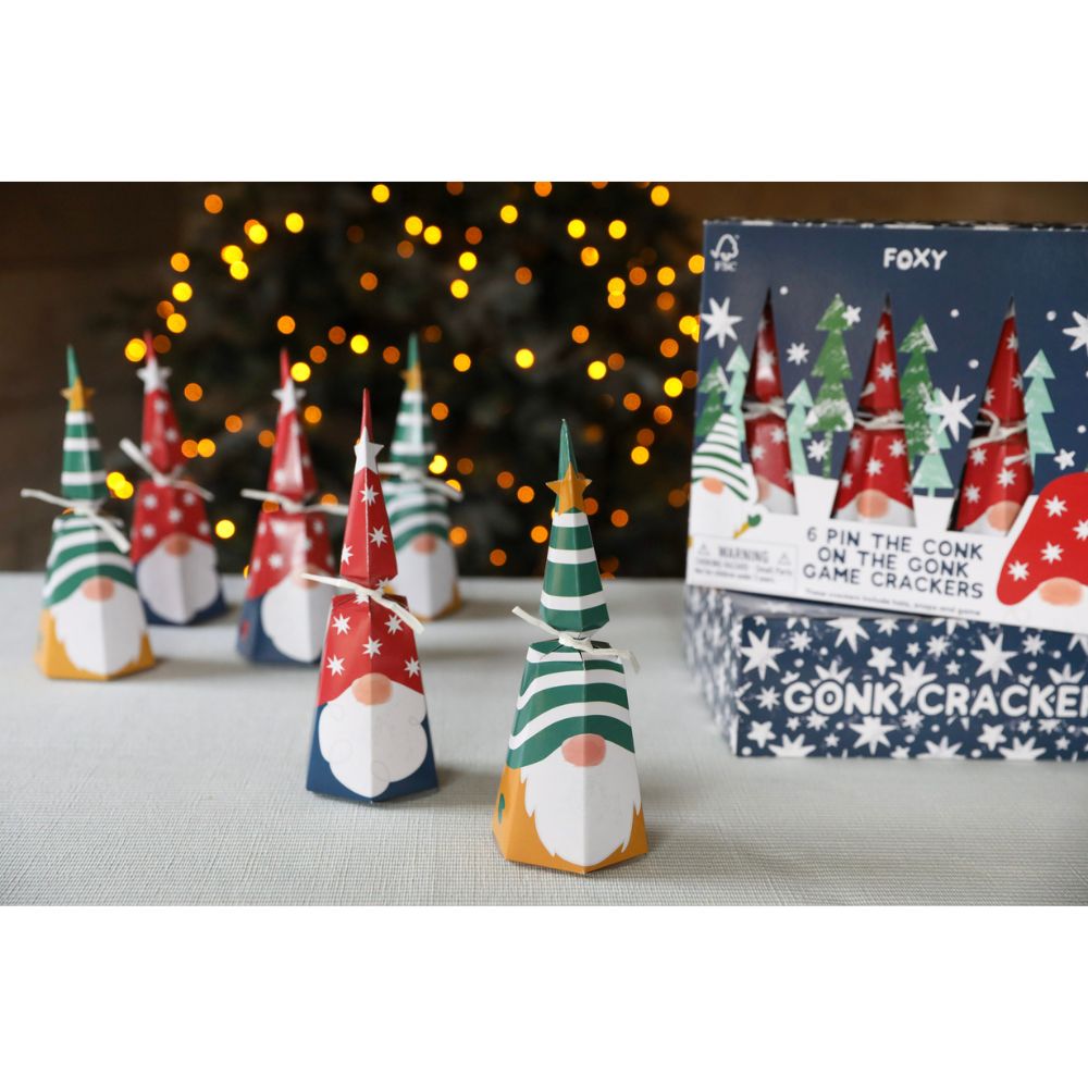 Pin the Conk on the Gonk Crackers (6 pack) by Foxy - Christmas Cracker Warehouse