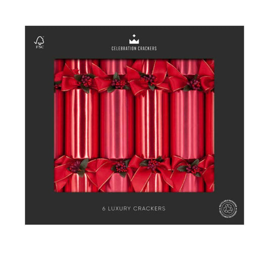 Regency Luxury Crackers - Crimson Christmas (Set of 6) by Celebration Crackers - Christmas Cracker Warehouse