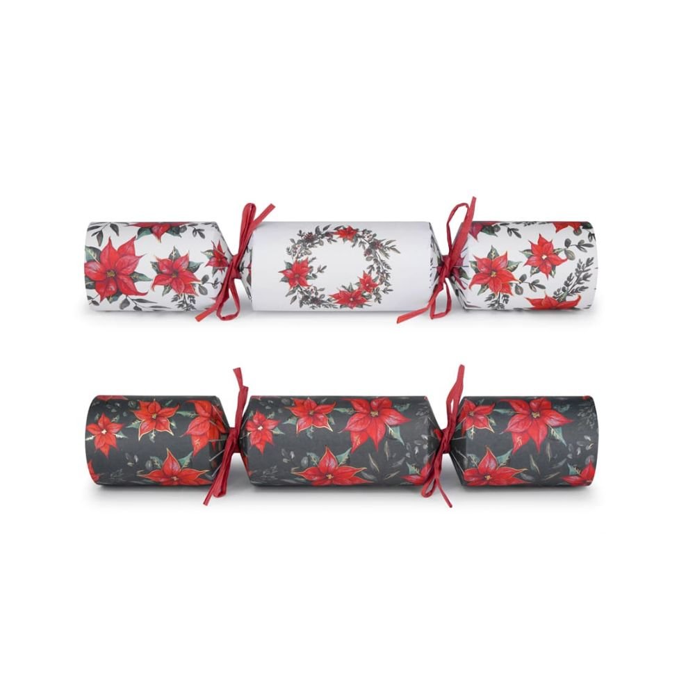 Regency Luxury Crackers - Red Poinsettia (Set of 6) by Celebration Crackers - Christmas Cracker Warehouse