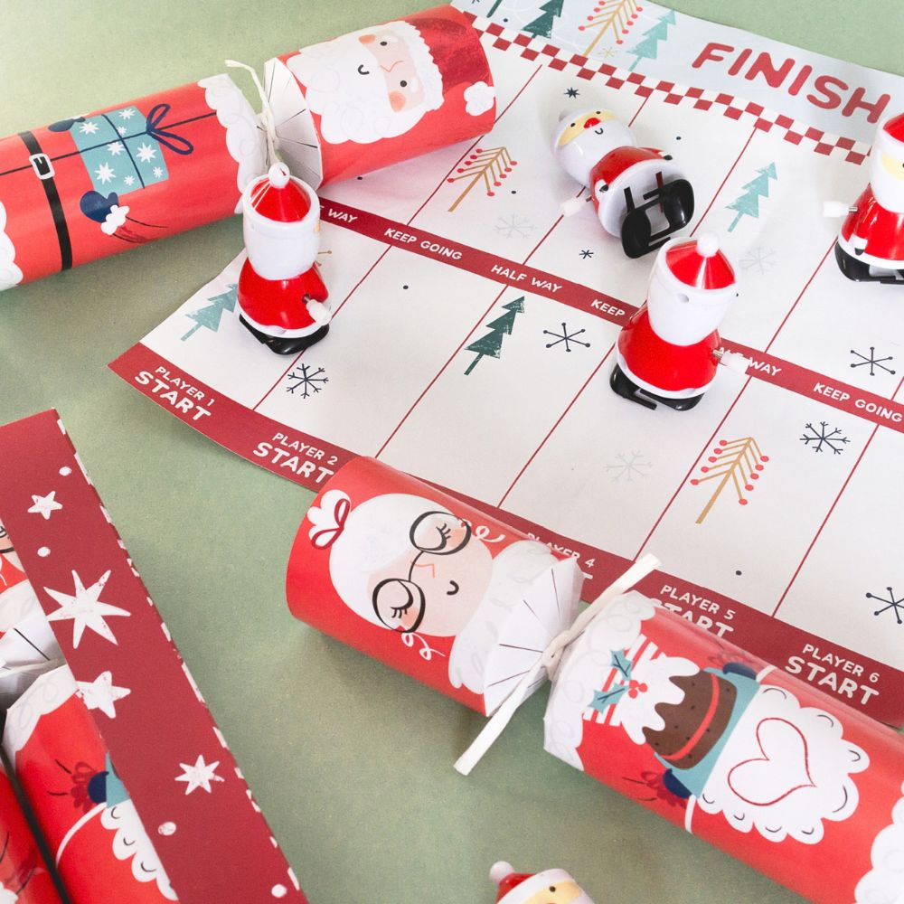 Santa Racing Crackers (6 pack) by Foxy - Christmas Cracker Warehouse
