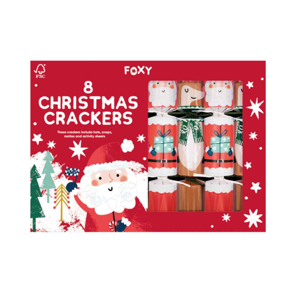 Santa & Reindeer Crackers (8 pack) by Foxy - Christmas Cracker Warehouse