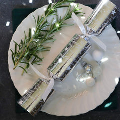 Silver Text Crackers - (Box of 50) Pre - Order by Celebration Crackers - Christmas Cracker Warehouse