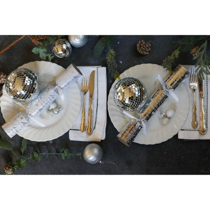Silver Text Crackers - (Box of 50) Pre - Order by Celebration Crackers - Christmas Cracker Warehouse