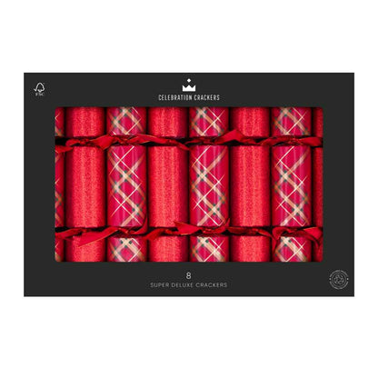 Super Deluxe Crackers - Tartan Cracker (8 pack) by Celebration Crackers - Christmas Cracker Warehouse