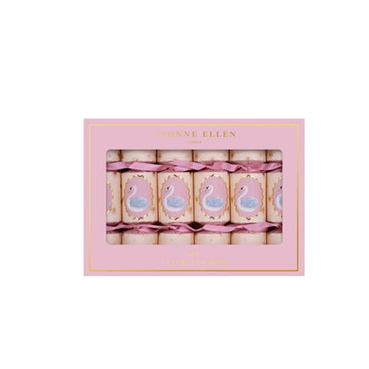 Yvonne Ellen - Mini Crackers - 6 Inch - Pink Swan - Set of 6 by Celebration Crackers /Heart and Soul Studio Limited - Christmas Cracker Warehouse