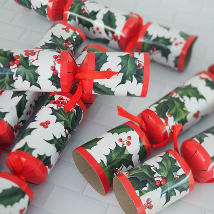 Deluxe Crackers - Christmas Holly (8 Pack) by Celebration Crackers - Christmas Cracker Warehouse