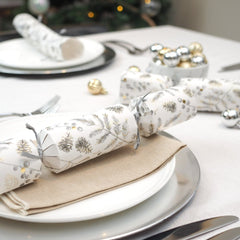 Deluxe Crackers - Silver Botanical (8 Pack) by Celebration Crackers - Christmas Cracker Warehouse