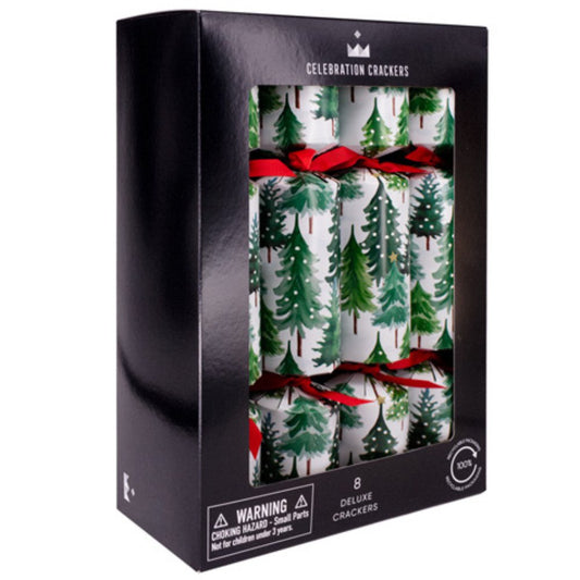 Deluxe Crackers - Snowy Tree (8 Pack) by Celebration Crackers - Christmas Cracker Warehouse