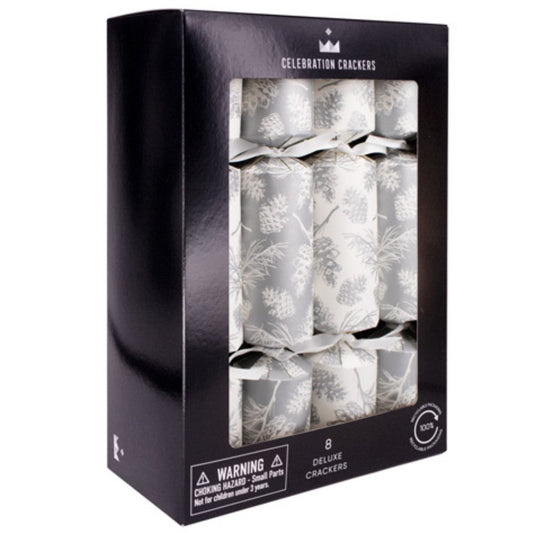 Deluxe Crackers - Winter Pines (8 Pack) by Celebration Crackers - Christmas Cracker Warehouse