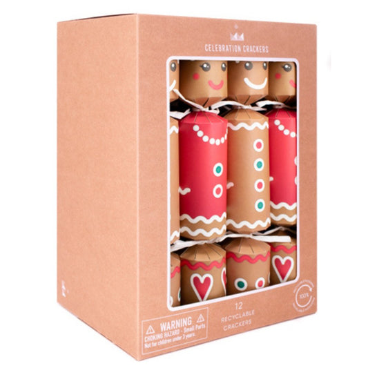 Eco Crackers - Gingerbread People (12 Pack) by Celebration Crackers - Christmas Cracker Warehouse