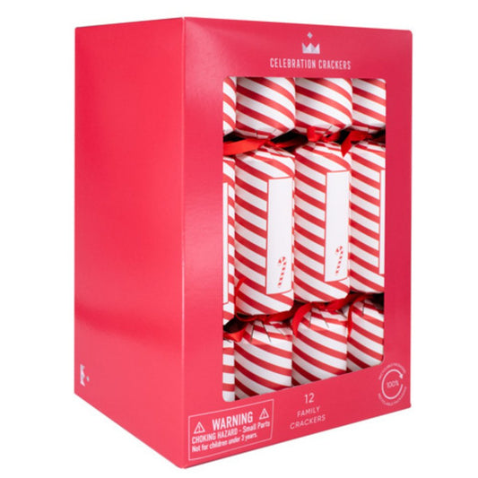 Family Crackers - Candy Cane (12 Pack) by Celebration Crackers - Christmas Cracker Warehouse