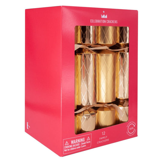 Family Crackers - Gold Diamond Mix (12 Pack) by Celebration Crackers - Christmas Cracker Warehouse