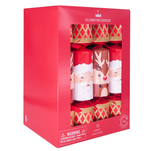 Family Crackers - Santa & Reindeer (12 Pack) by Celebration Crackers - Christmas Cracker Warehouse