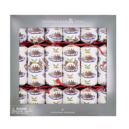 Luxury Crackers - Rabbit & Christmas Pudding (Set of 6) by Thornback & Peel - Christmas Cracker Warehouse