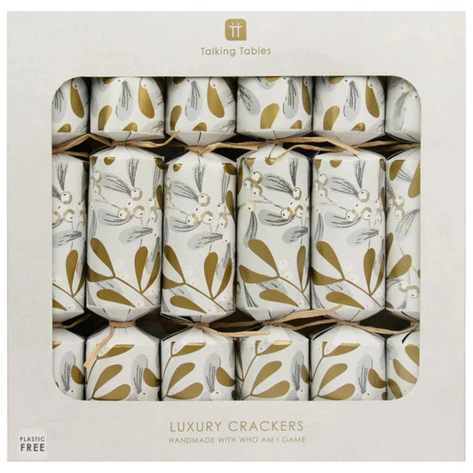 Luxury Eco Crackers - Mistletoe (Set of 6) by Talking Tables - Christmas Cracker Warehouse