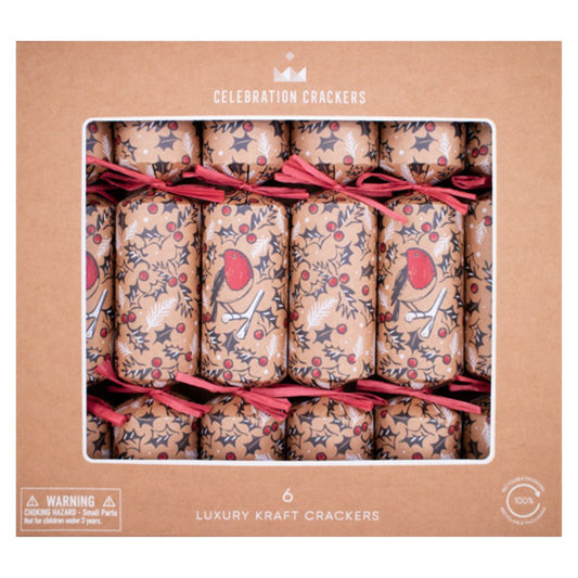 Luxury Eco Crackers - Red Robin (Set of 6) by Celebration Crackers - Christmas Cracker Warehouse