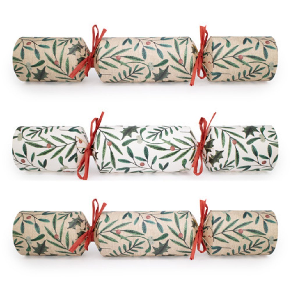 Luxury Eco Crackers - Rustic Botanical (Set of 6) by Celebration Crackers - Christmas Cracker Warehouse