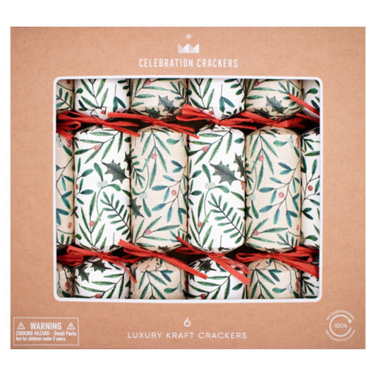 Luxury Eco Crackers - Rustic Botanical (Set of 6) by Celebration Crackers - Christmas Cracker Warehouse