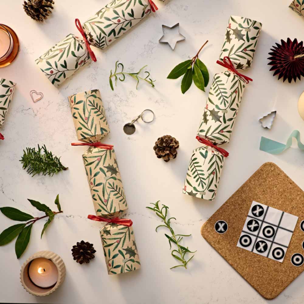 Luxury Eco Crackers - Rustic Botanical (Set of 6) by Celebration Crackers - Christmas Cracker Warehouse