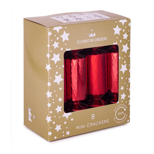 Mini Crackers - Diamond Red (8 Pack) by Celebration Crackers - Christmas Cracker Warehouse