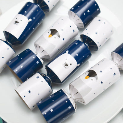 Mini Crackers - Penguin & Polar Bear (8 Pack) by Celebration Crackers - Christmas Cracker Warehouse