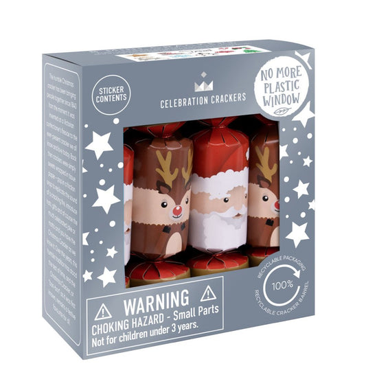 Mini Crackers - Santa & Reindeer (8 Pack) by Celebration Crackers - Christmas Cracker Warehouse