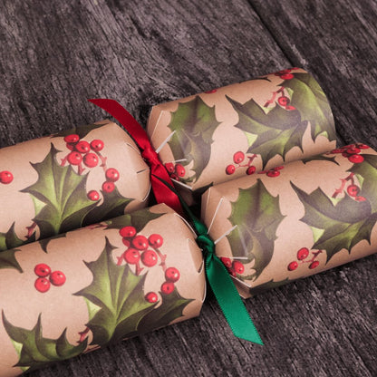 Natural Holly Crackers (Box of 50) by Celebration Crackers - Christmas Cracker Warehouse