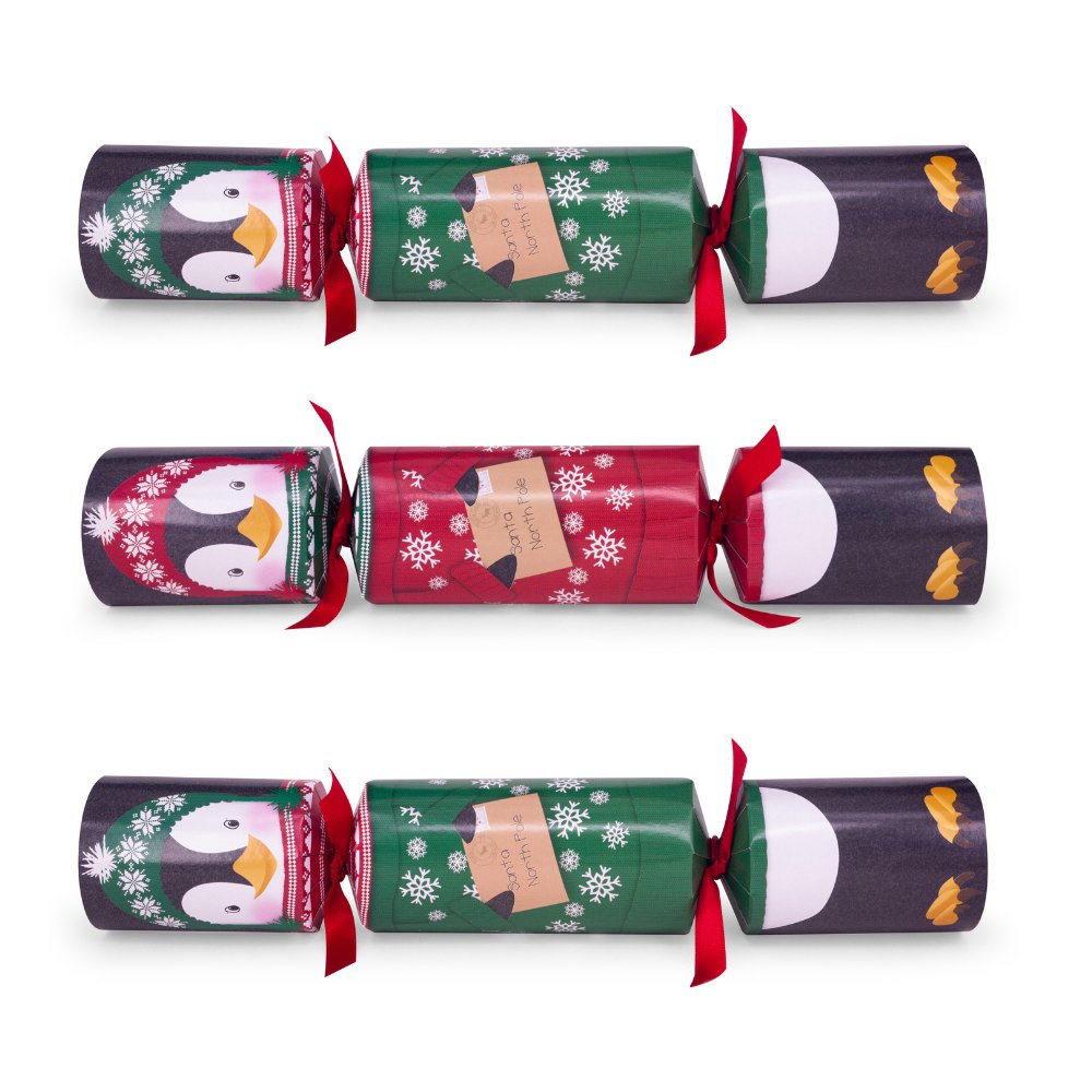 Penguin Racing Crackers (6 Pack) by Foxy - Christmas Cracker Warehouse