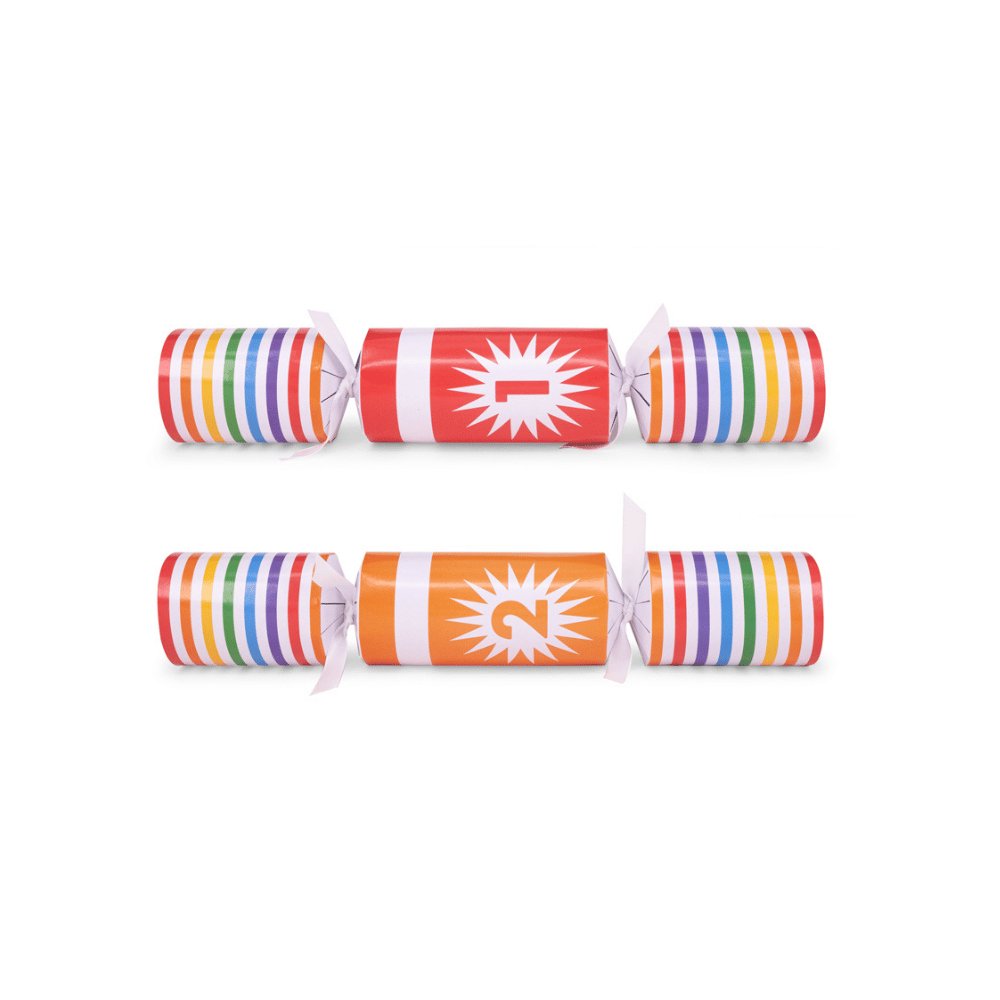 Rainbow Bowling Crackers (6 Pack) by Foxy - Christmas Cracker Warehouse