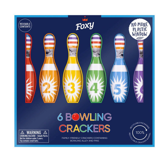 Rainbow Bowling Crackers (6 Pack) by Foxy - Christmas Cracker Warehouse